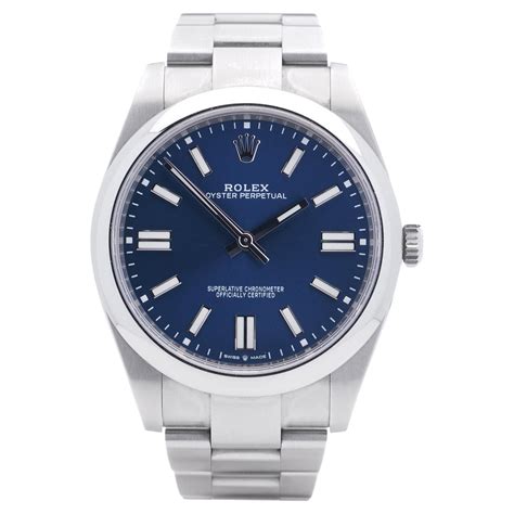 rolex oyster perpetual spiegel lünette blaues zifferblatt